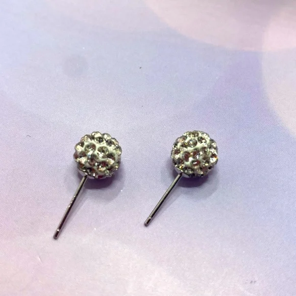 925 silver diamonds earrings, stamped - Picture 5 of 6